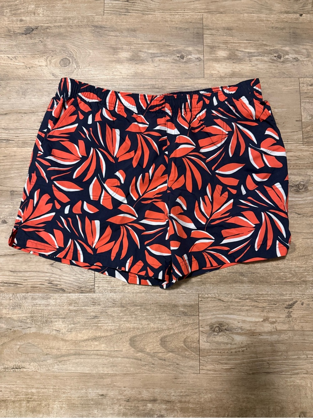 Columbia Navy Shorts with Coral Leaf Print